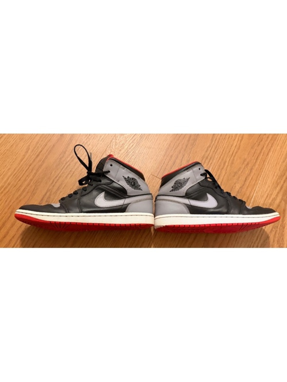 Air Jordan 1 Mid Black Gym Red Particle Grey – Men’s Size 8